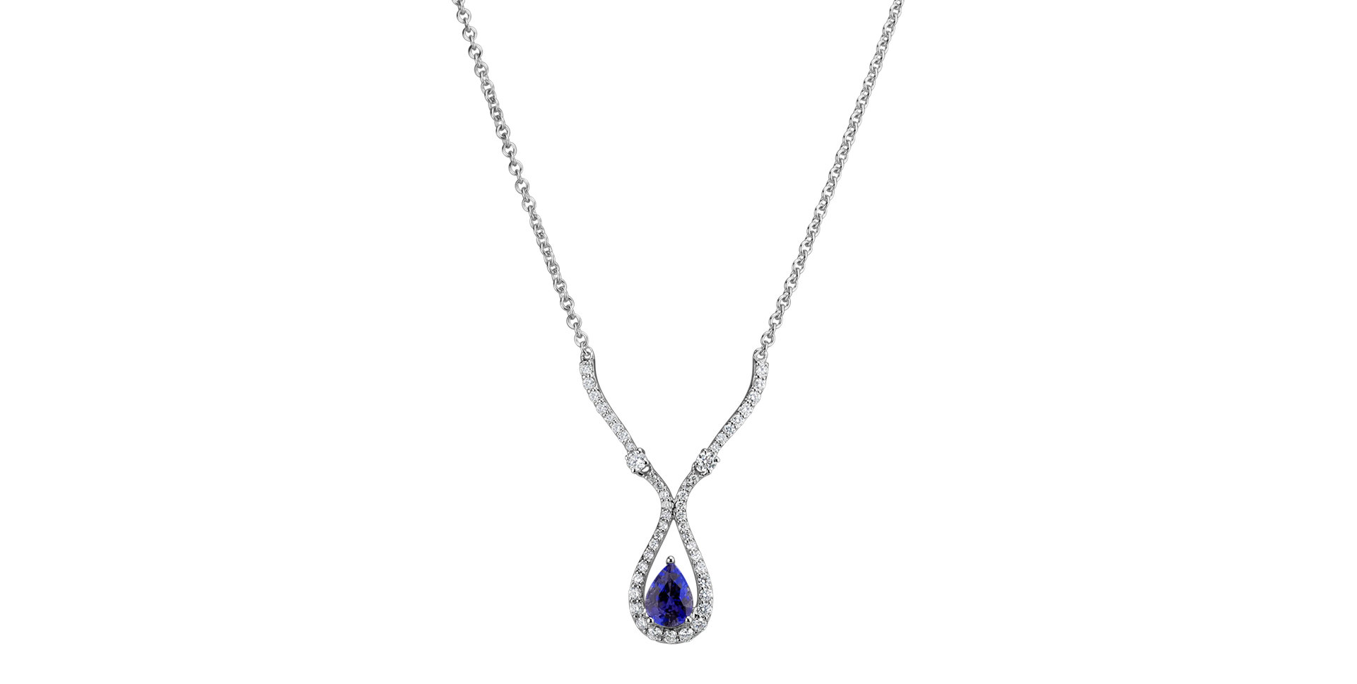 Náhrdelník s tanzanitem a diamanty Sapphire Ray