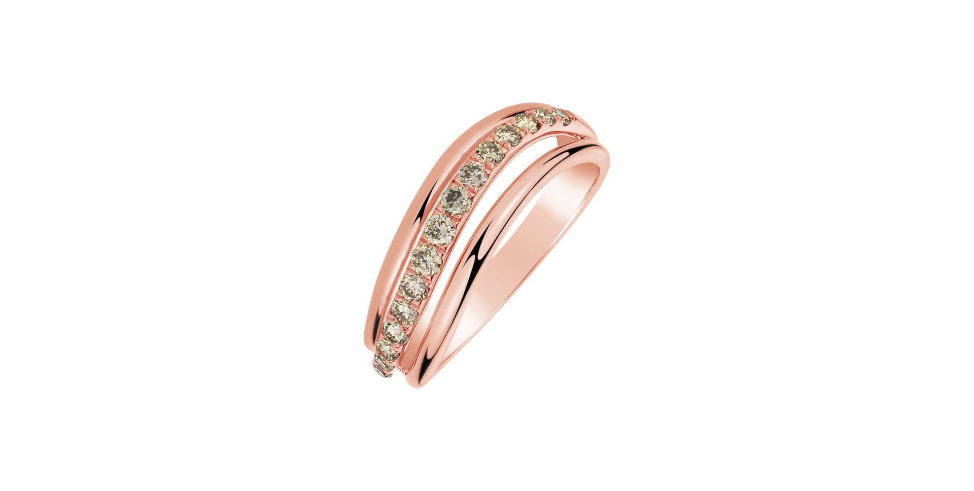 Prsten s hnědými diamanty Charming Fairytale