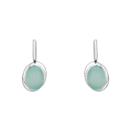 Náušnice s chalcedonem a diamanty Gem Spirit