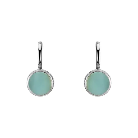 Náušnice s chalcedonem a diamanty Mellow Blossom