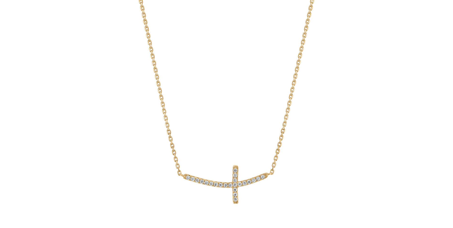 Náhrdelník s diamanty Glossy Cross