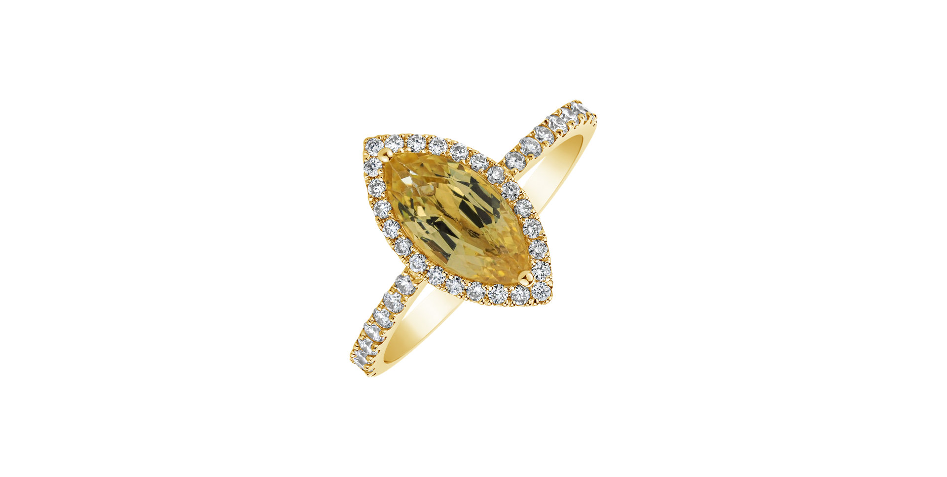 Prsten s safírem a diamanty Charming Night