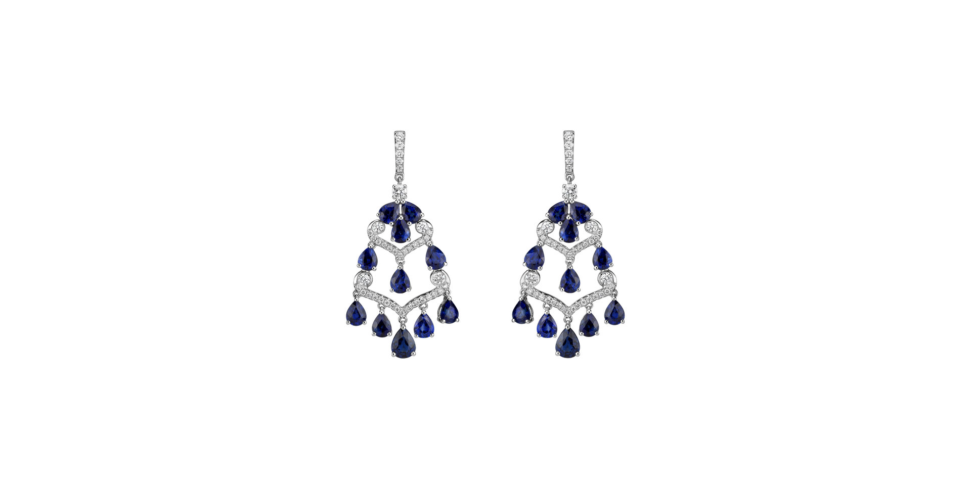 Náušnice s diamanty a safírem Kehlani