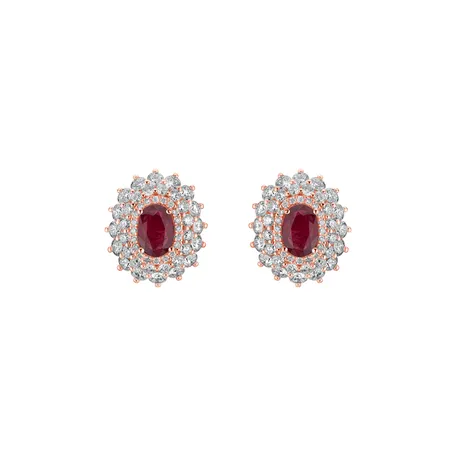 Náušnice s rubínem a diamanty Royal Radiance
