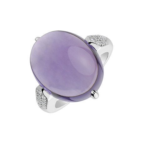 Prsten s ametystem a diamanty Drop Blossom