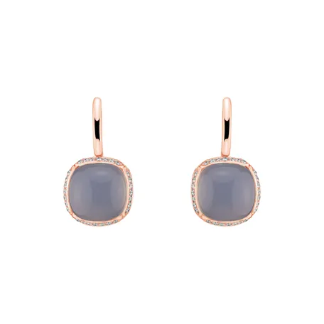 Náušnice s chalcedonem a diamanty Mystic Drop