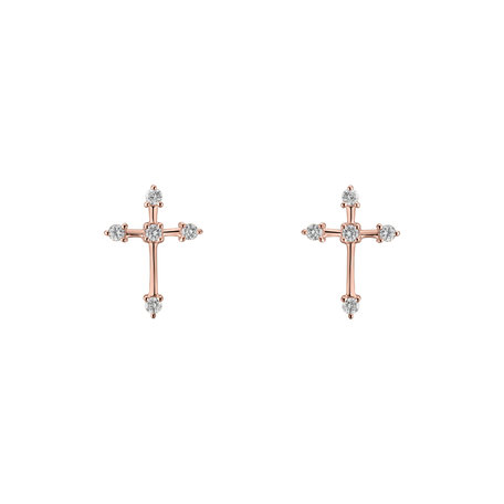 Náušnice s diamanty Passion Cross