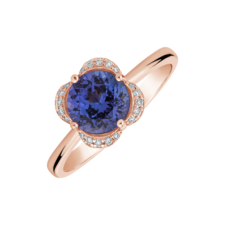 Prsten s tanzanitem a diamanty Tender Blessing