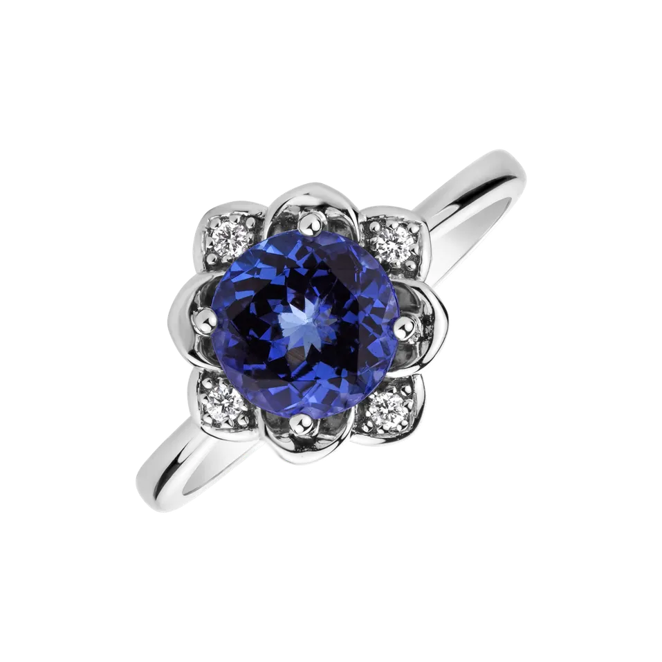 Prsten s tanzanitem a diamanty Galaxy Flower