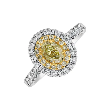 Prsten s bílými a žlutými diamanty Sun Galaxy