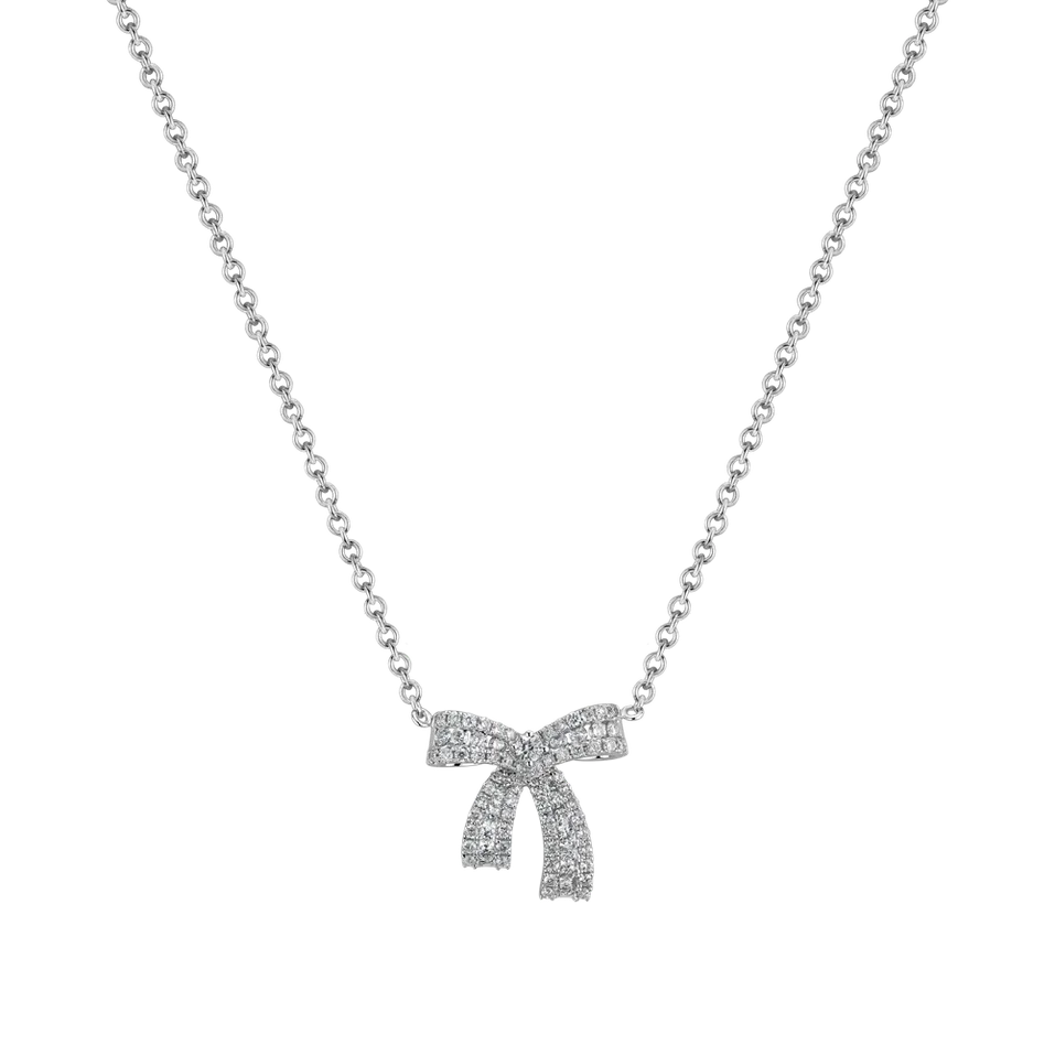 Náhrdelník s diamanty Cute Ribbon