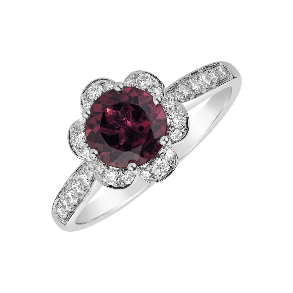 Prsten s turmalínem a diamanty Flower Coctail