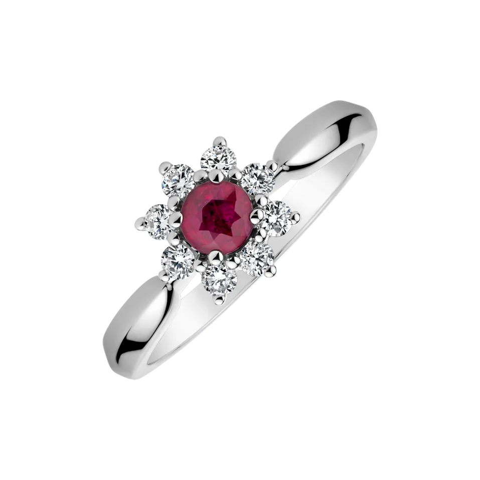 Prsten s rubínem a diamanty Starlet Blossom