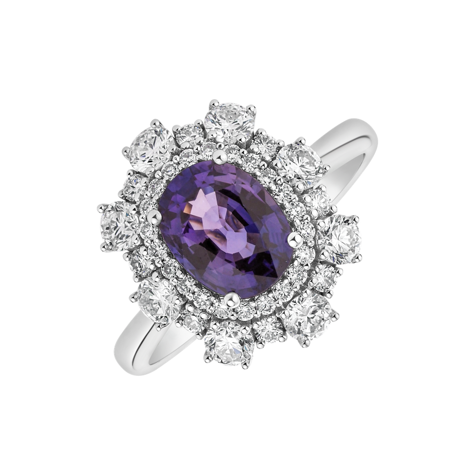 Prsten se safírem a diamanty Fantasy Sapphire