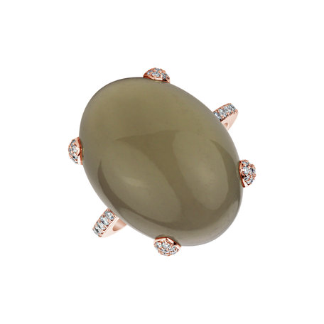 Prsten s měsíčním kamenem a diamanty Niche