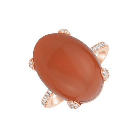 Prsten s měsíčním kamenem a diamanty Niche