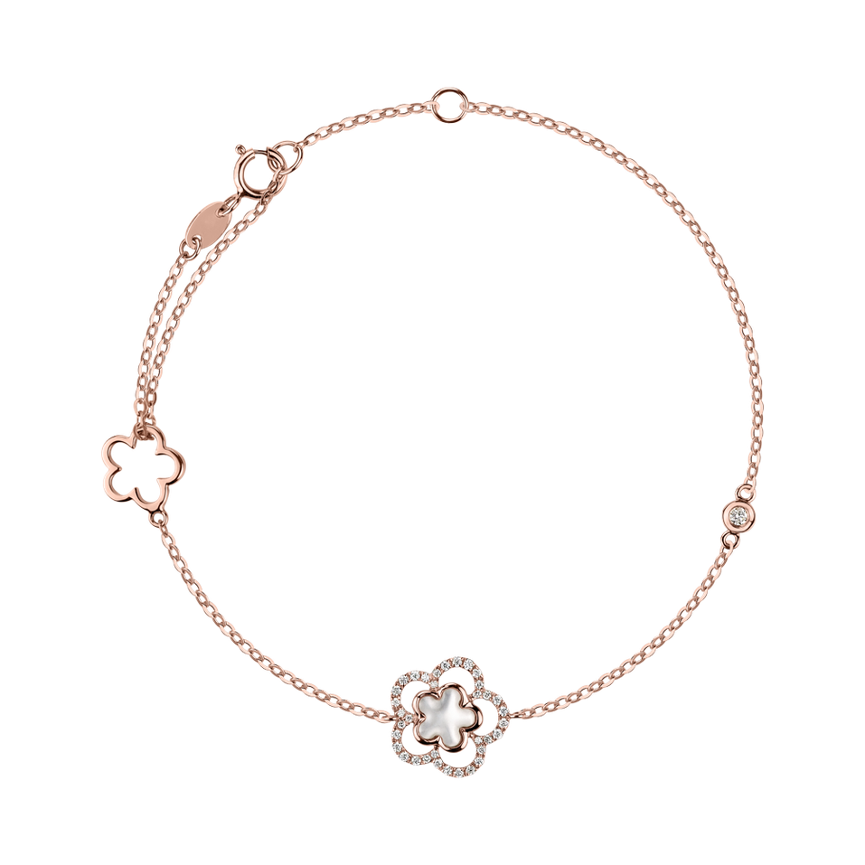 Náramek s perletí a diamanty Daisy Story