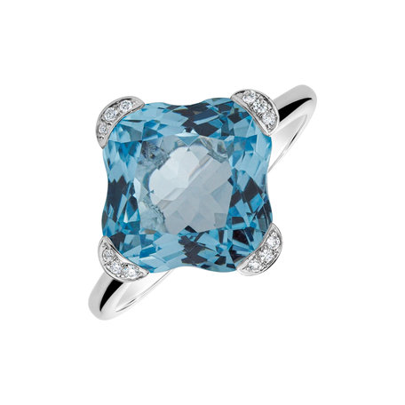 Prsten s topazem a diamanty Space Stranger