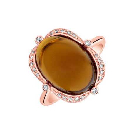 Prsten s quartzem diamanty Herbal love