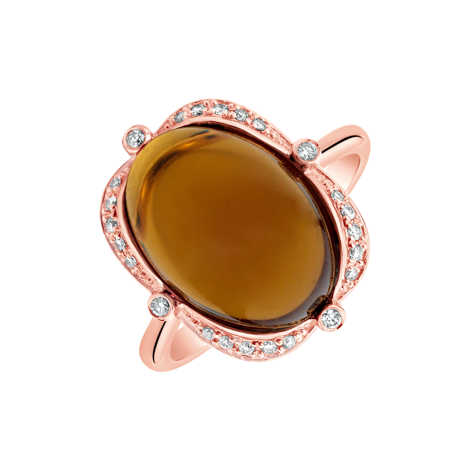Prsten s quartzem diamanty Herbal love