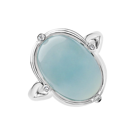 Prsten s chalcedonem a diamanty Noble Touch