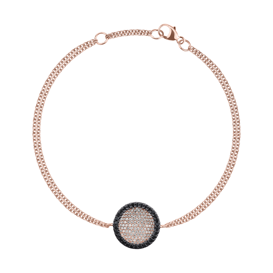 Náramek s bílými, hnědými a černými diamanty Dreamy Planet