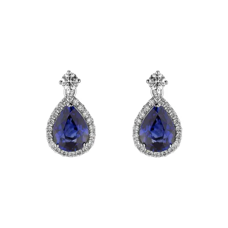 Náušnice s safírem a diamanty Shine Secret