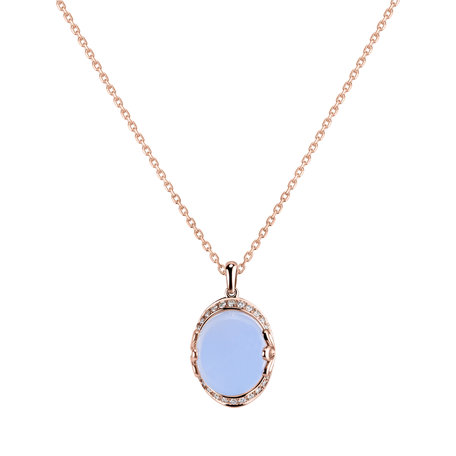 Přívěs s chalcedonem a diamanty Mystique