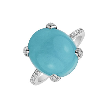Prsten s amazonitem a diamanty Niche