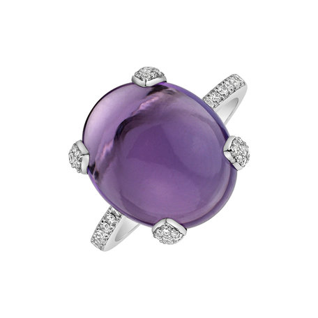 Prsten s ametystem a diamanty Niche