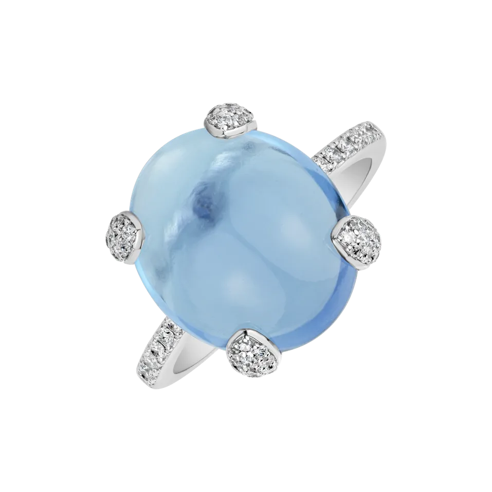 Prsten s topazem a diamanty Niche
