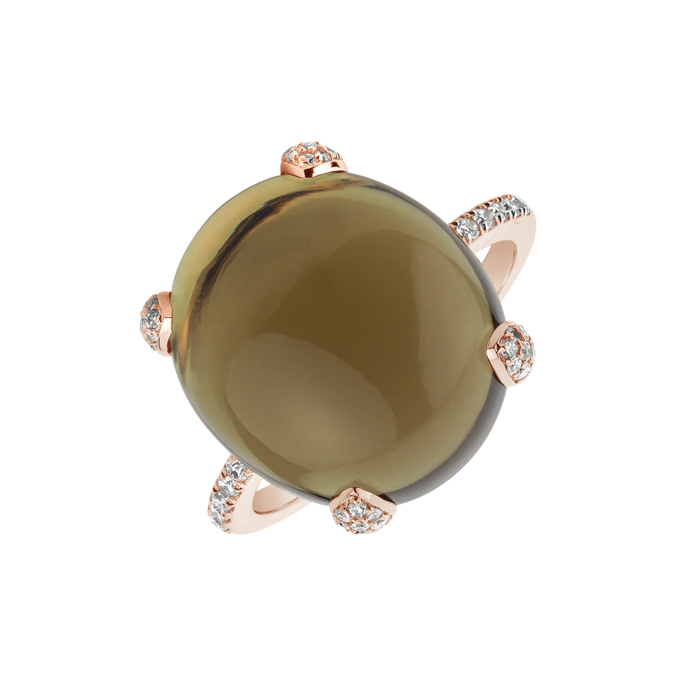 Prsten s quartzem diamanty Niche