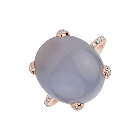 Prsten s chalcedonem a diamanty Niche