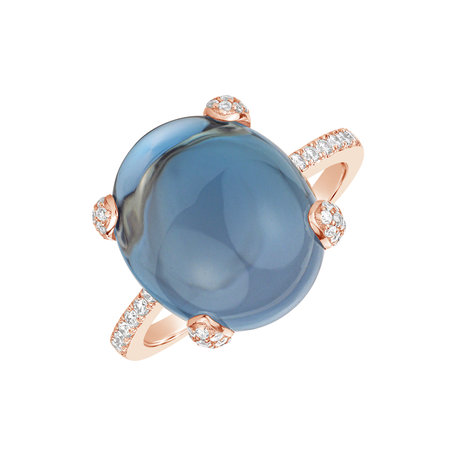 Prsten s topazem a diamanty Niche