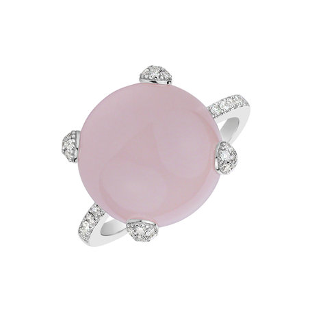 Prsten s růženínem a diamanty Divine Drop