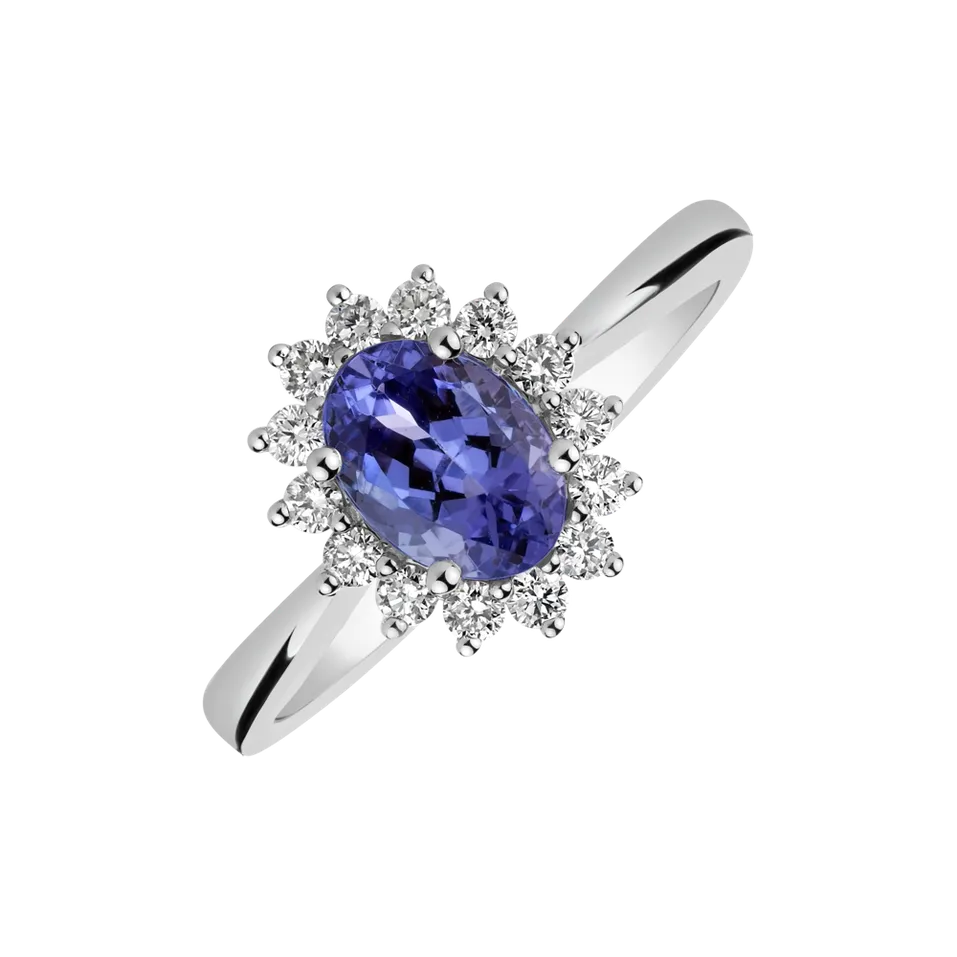 Prsten s tanzanitem a diamanty Princess Sparkle