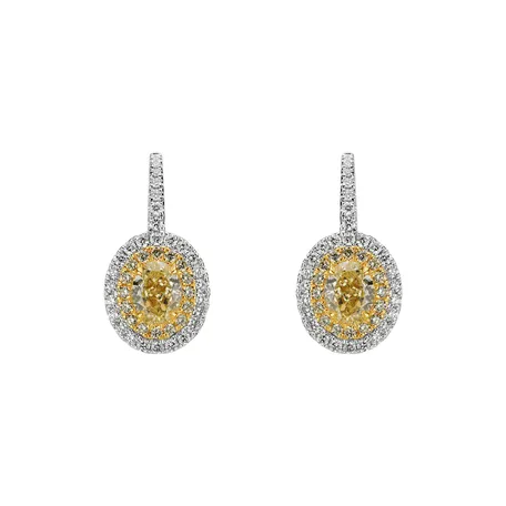 Náušnice s bílými a žlutými diamanty Glossy Sun
