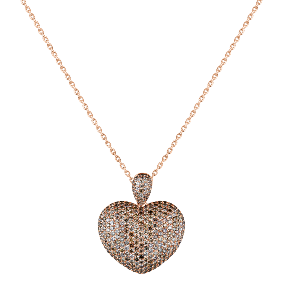 Přívěs s hnědými diamanty Heart Brilliance