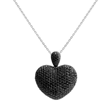 Přívěs s černými diamanty Heart Brilliance