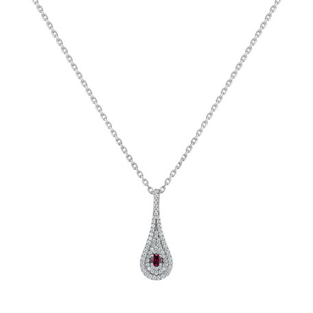 Přívěs s rhodolitem a diamanty Classy Drop
