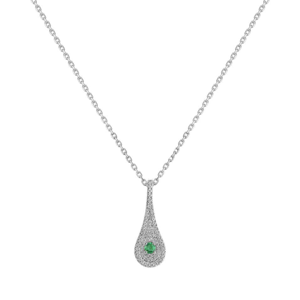 Přívěs se smaragdem a diamanty Classy Drop