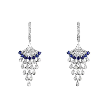 Náušnice s diamanty a safíry Royal Mesh