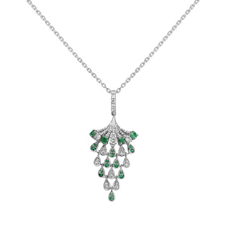 Přívěs s diamanty a smaragdy Royal Mesh