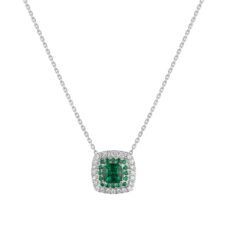 Náhrdelník se smaragdem a diamanty Sparkling Rise