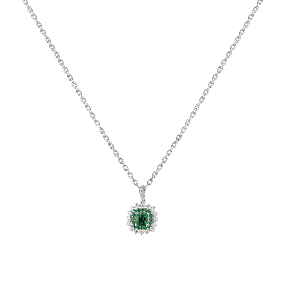 Přívěs se smaragdy a diamanty Radiant Shine