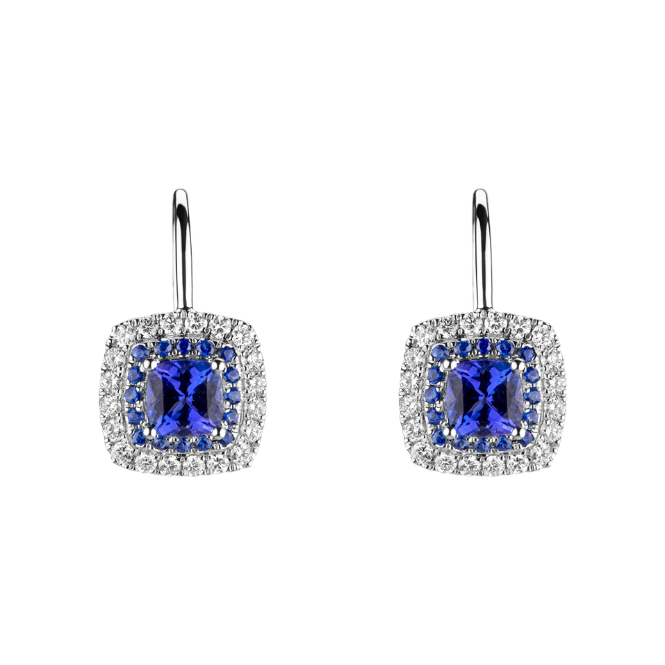 Náušnice s tanzanity a diamanty Sparkling Rise