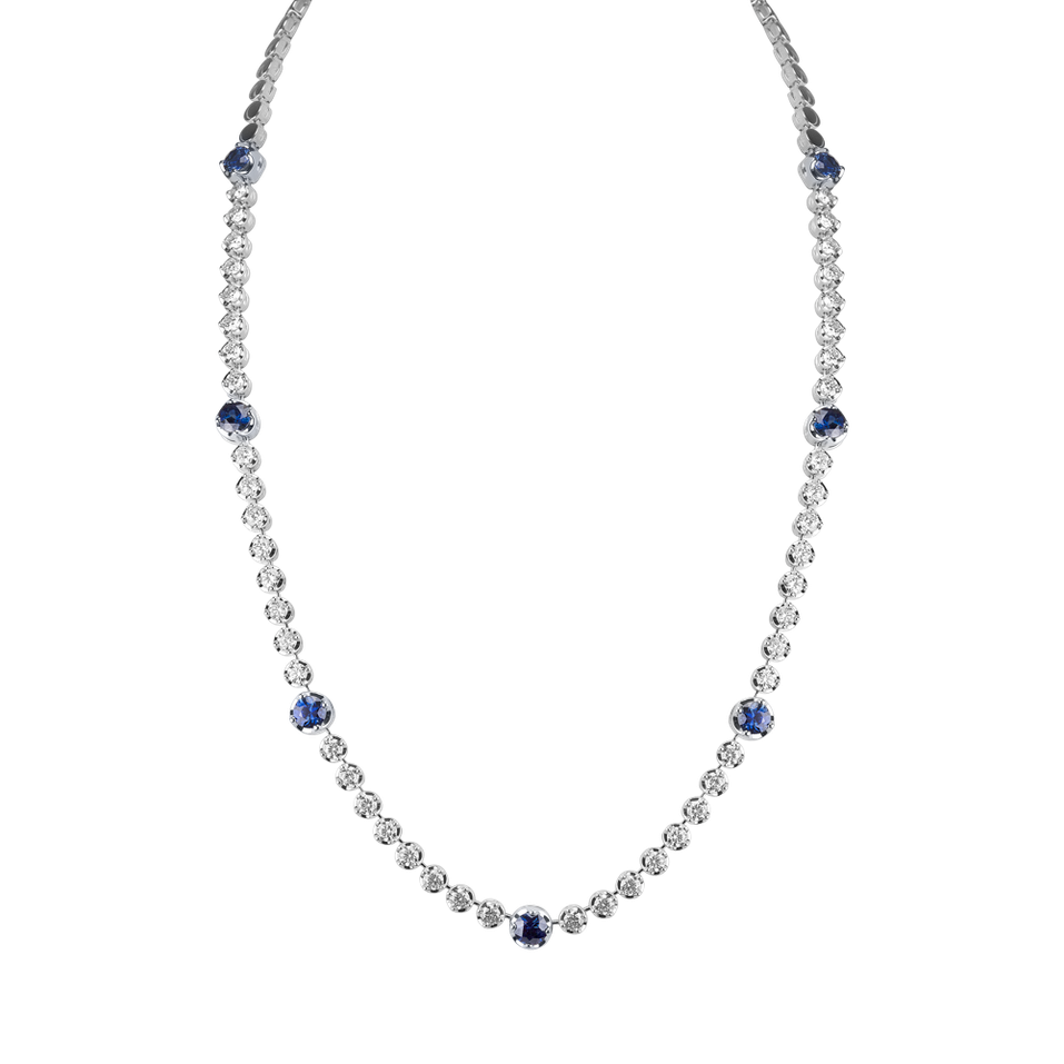 Náhrdelník s diamanty a safíry Sapphire Symphony