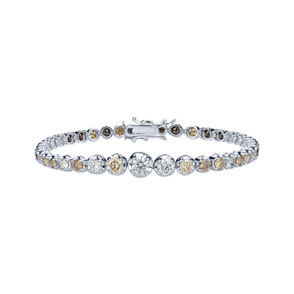 Náramek s bílými, hnědými a černými diamanty Gem Euphoria