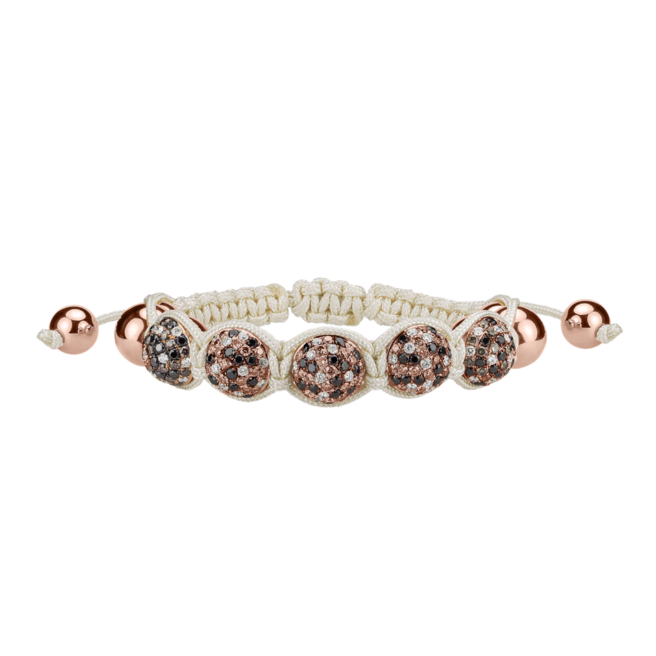 Náramek s diamanty Beige Shamballa