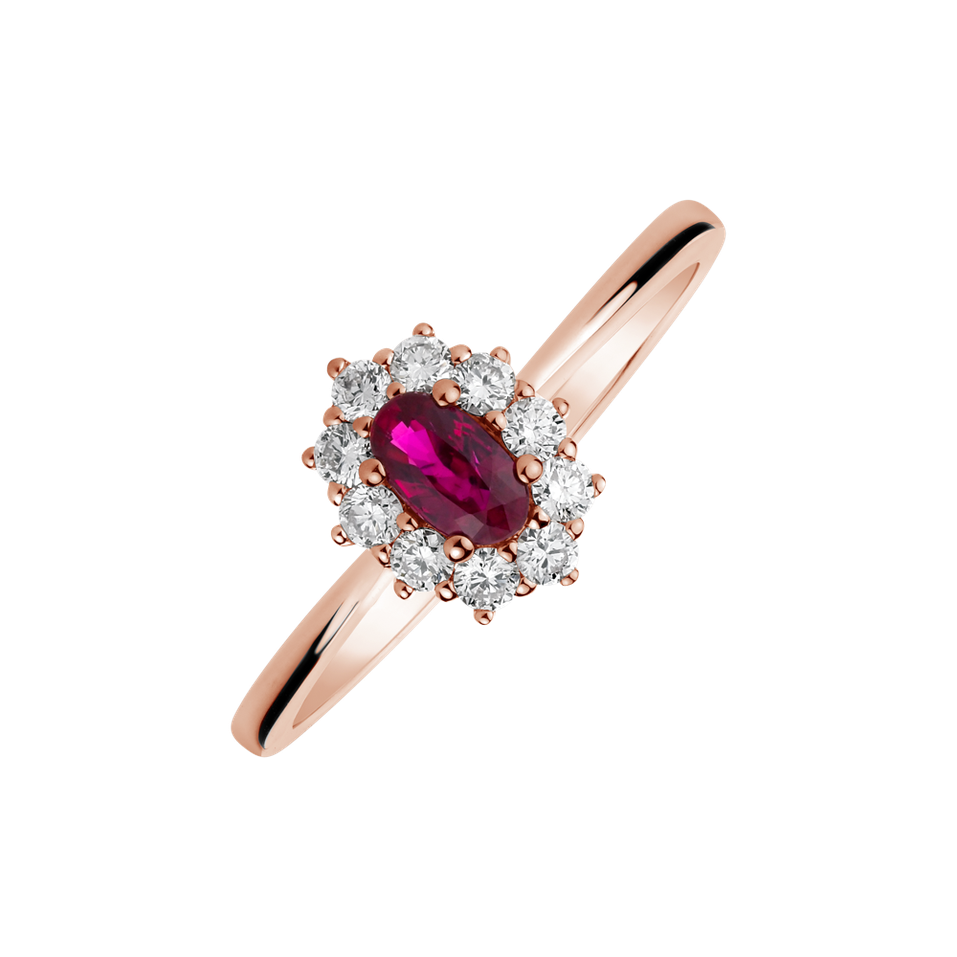 Prsten s rubínem a diamanty Princess Joy